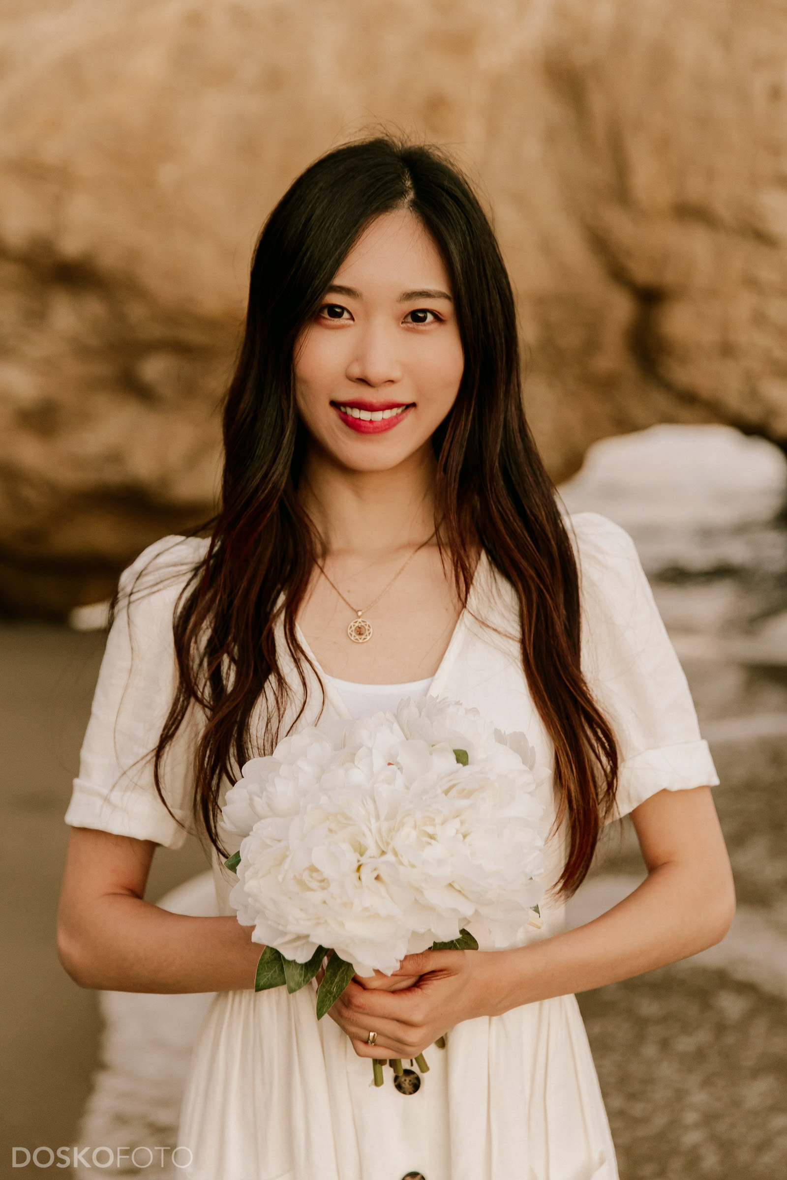 Malibu Point Dume Korean Bride Engagement Photos by DOSKOFOTO